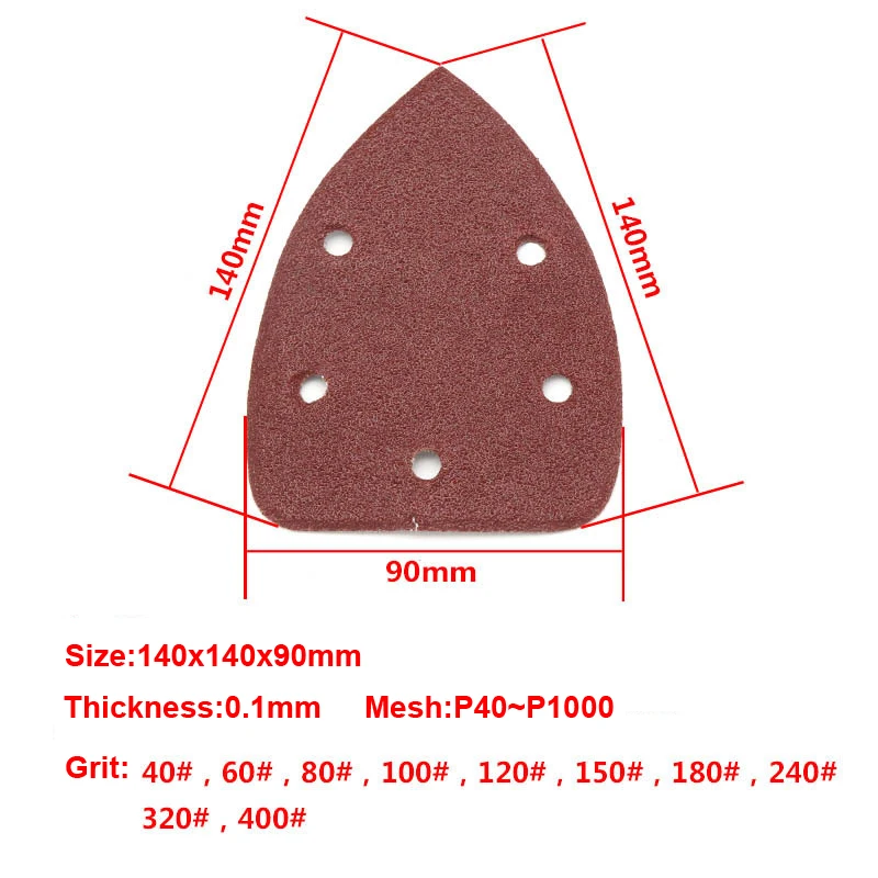 URANN 10 шт. само-клейкая наждачная бумага Треугольники шлифовальная машина песка бумажная липучка Loop песок Бумага диск абразивный инструмент для полировки, зернистостью 40-400