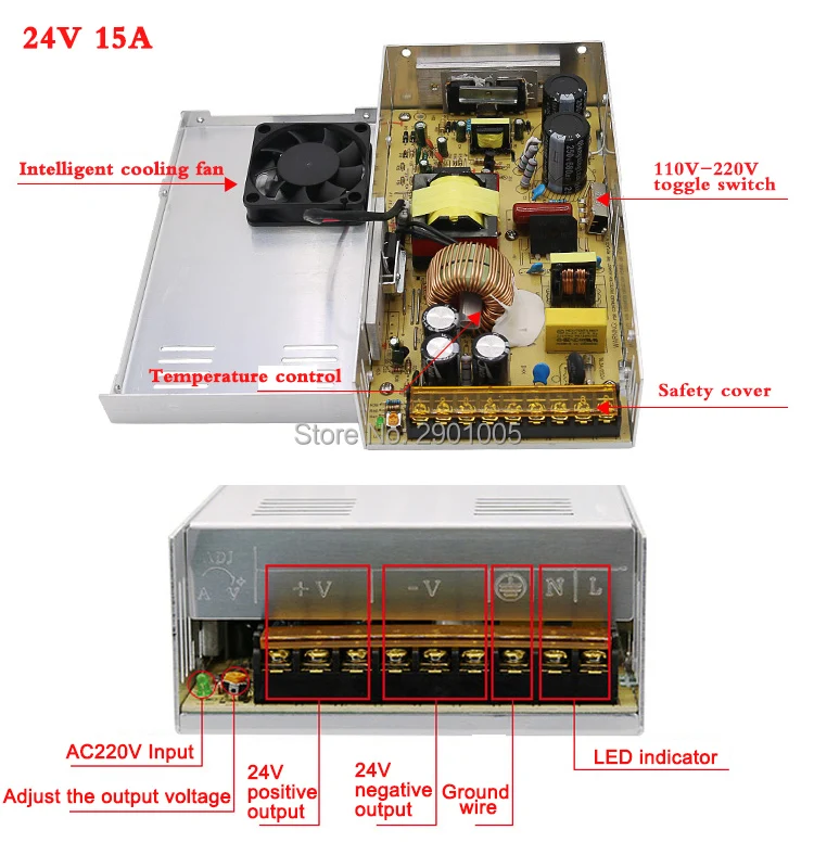 AC 110 220v постоянного тока до DC24V 1A 1.5A 2A 2.5A 3A 5A 6A 8.3A 10A 15A 16.5A 20A 25A 30A Светодиодные ленты импульсного источника питания Трансформаторы системы освещения