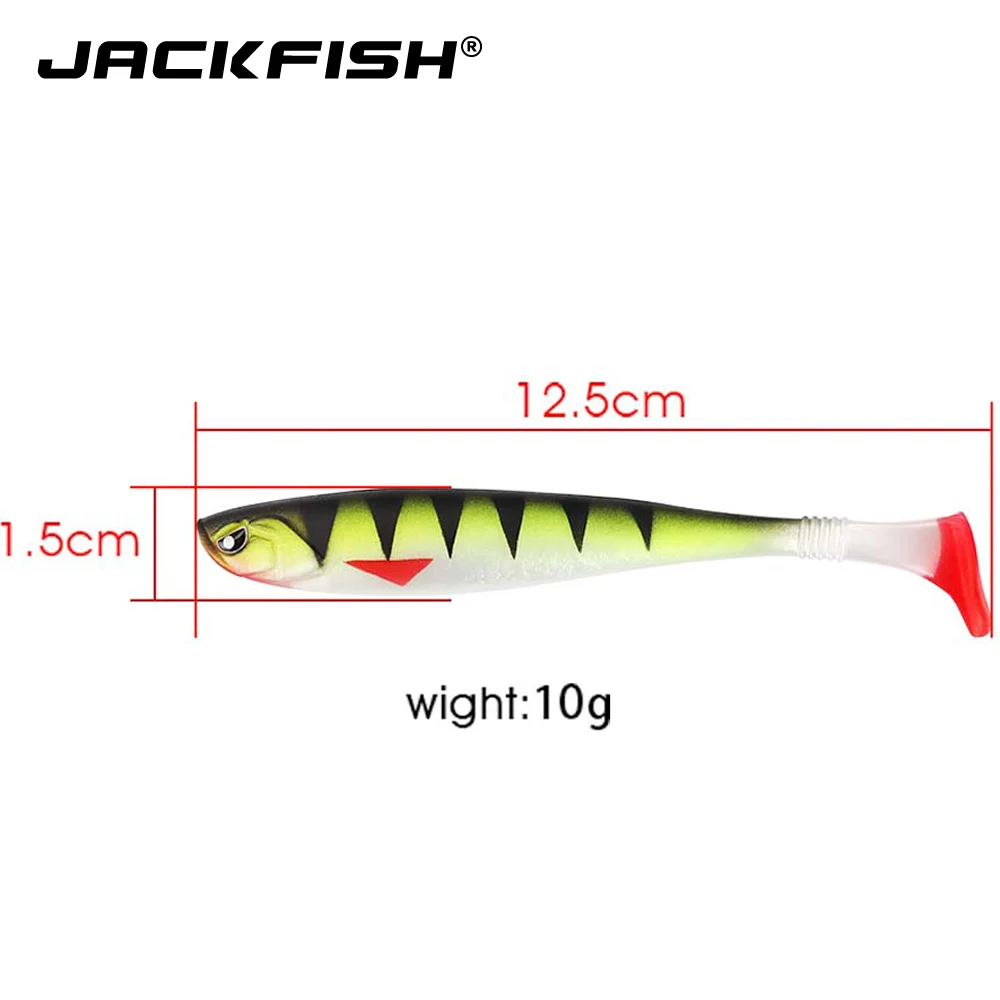 JACKFISH рыболовные приманки 125 мм/10 г мягкие светящиеся приманки воблеры мягкие приманки для рыбалки силиконовые искусственные 3D имитирующие приманки