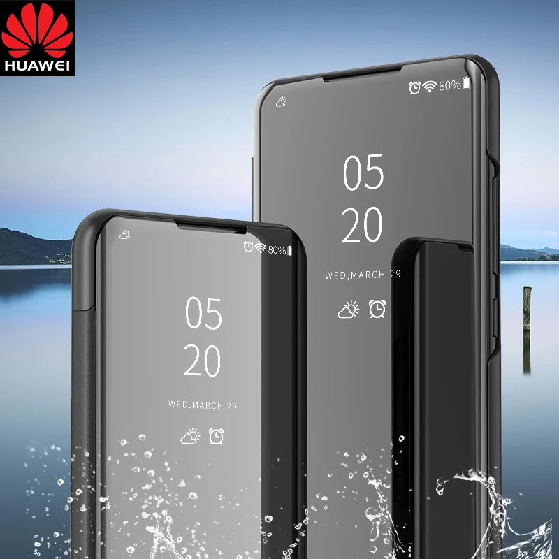 Зеркальный кожаный чехол-книжка для huawei P30 P20 pro P10 Lite P Smart чехол mate 10 20 Pro 20X Nova 3 3i 4 Honor 10 9 Lite чехол