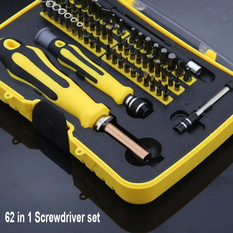 

Screwdriver Set 62 in 1 Sets Multi-function Computer Mobile Cellphone Digital Electronic Device Repair Home Tools Bit