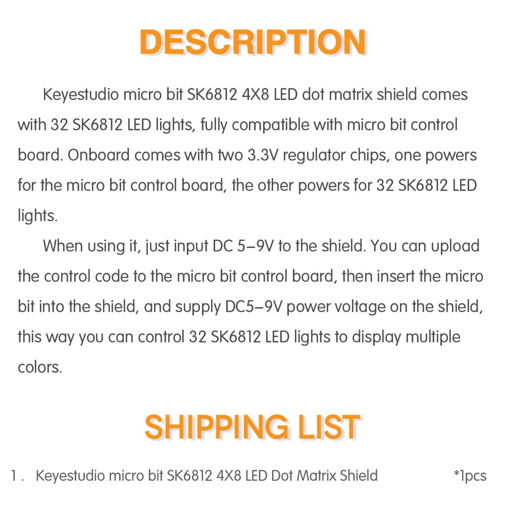 KS0315 micro bit SK6812 4X8 LED (8)