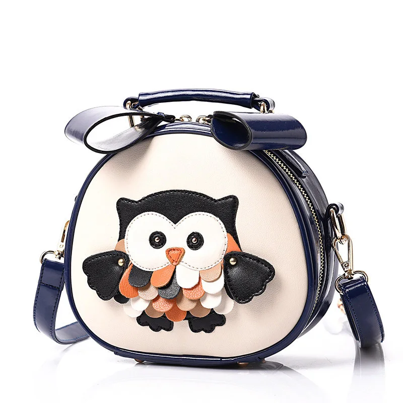 Lovely Owl Printing Ladies Mini Shoulder Bag Sweet Style Casual Small Hand Bag Fashion PU Cute