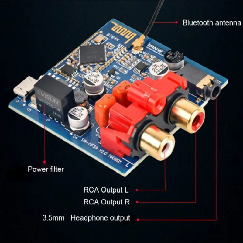 AIYIMA Bluetooth усилитель плата CSR64215 V4.2 стерео аудио Bluetooth приемник коробка автомобильный Bluetooth модифицированный DIY Поддержка APTX