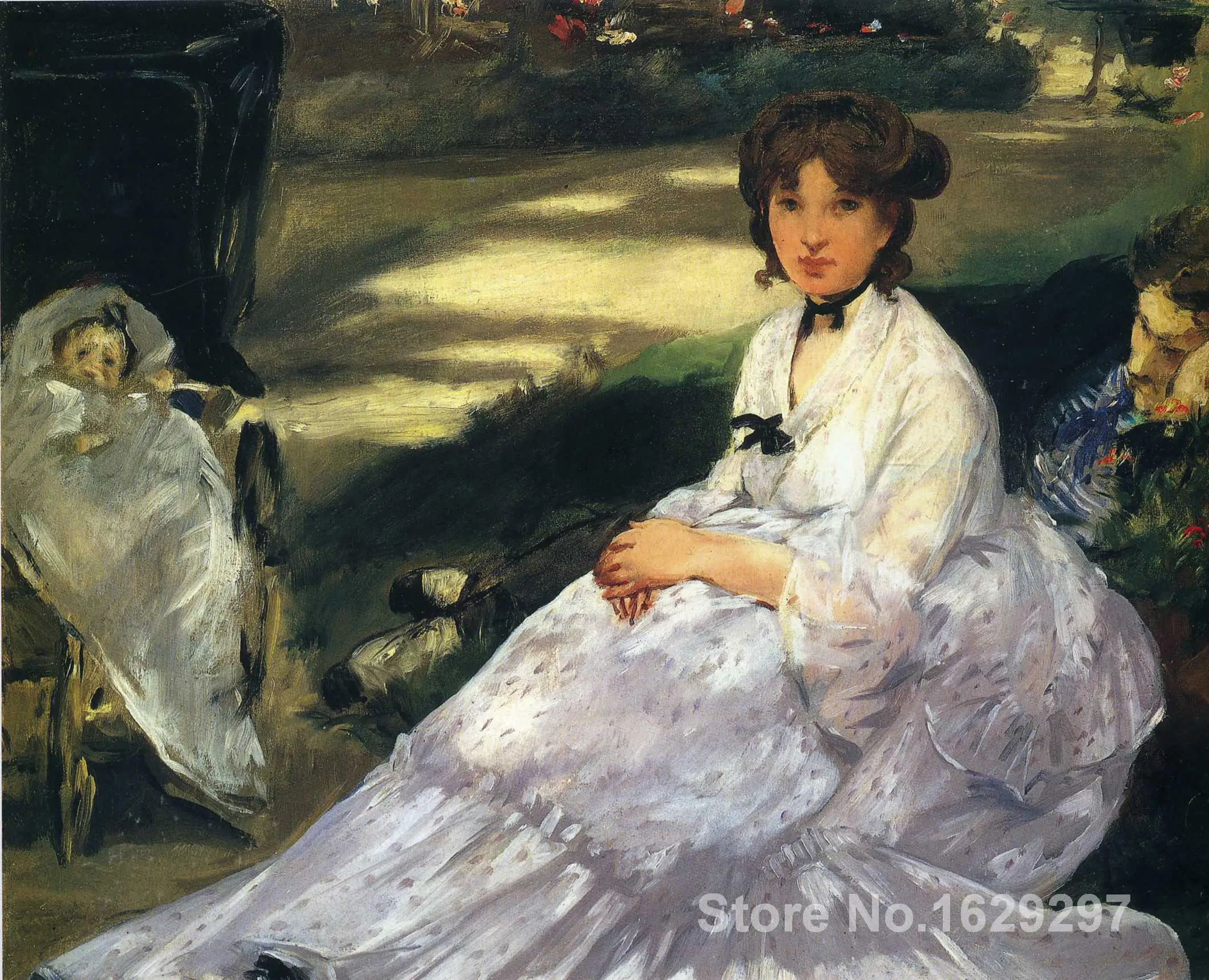 

Art Painting by Edouard Manet In the garden High Quality Hand painted