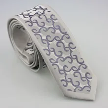 Yibei Coachella Галстуки тонкий серебряный галстук границе с серый Пейсли Gravatas де Седа жаккардовой ткани шеи Галстуки мужские Костюмы Интимные аксессуары