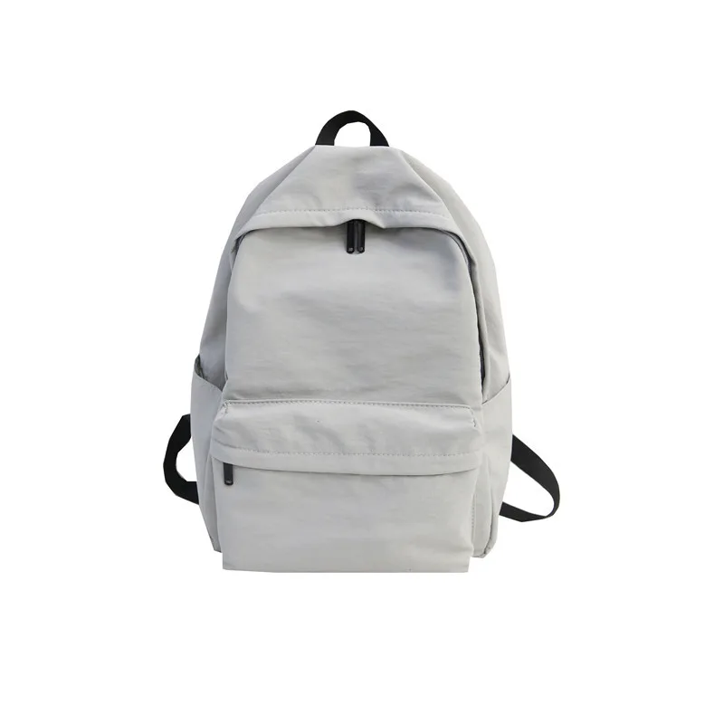 HOCODO, однотонный холщовый рюкзак для подростков, женская повседневная школьная сумка большой емкости, Простой Школьный Рюкзак Для Путешествий Mochila - Цвет: Gray