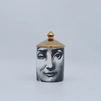 Винтажный подсвечник Fornasetti, канделябр, человеческое лицо, керамическая банка для хранения ювелирных изделий, держатель для ручек, Настольный Декор для дома, украшение - Цвет: 16