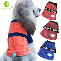 Новейшие дизайнерские предложения с буквенным принтом собака пальто из мягкого флиса Зимняя теплая одежда для маленьких товары Собак