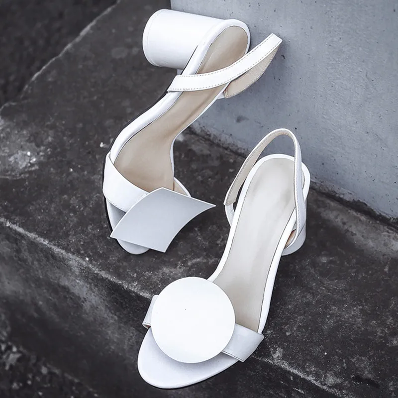 

Summer Sandals Women White Slip On Shoes Woman Zapatos De Mujer Asymmetry Square Heels Ladies Sandals Gladiator Women Sandals