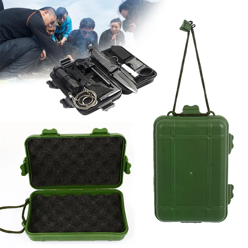 

Military Green Survival Kit First Aid Hiking Durable Camping Toolbox Tool Box Survival Wilderness Survival Tactical Tool Box