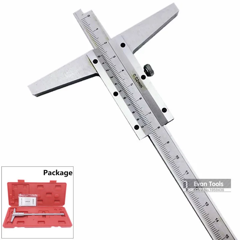 Vernier Depth Gauge 0 200mm/0.02mm Depth Caliper Micrometer Measuring