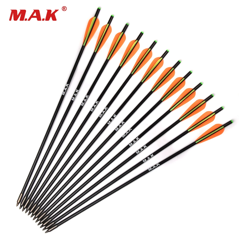 

6/12/24pcs 17/20 inch MAK Fiberglass Crossbow Arrow with Diameter 8mm Remove Tips Archery Bow Target Arrow for Hunting/Shooting