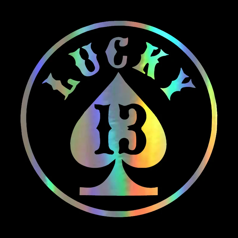 Car Sticker Vinyl 1515CM LUCKY NUMBER 13 Sticker Reflective3 Funny 3D Car Stickers and Decals Rear Window Wall Door Car Styling (4)