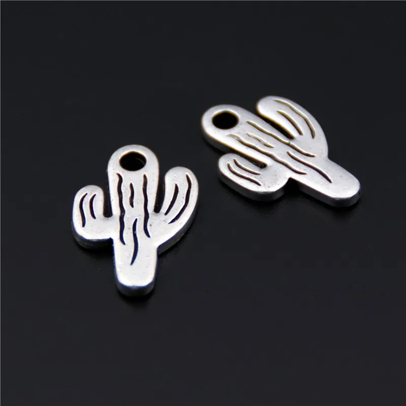 

25pcs Antique Silver Cactus Charms Beads Fit Bracelet DIY Charms For Jewelry Making Accessories A2490