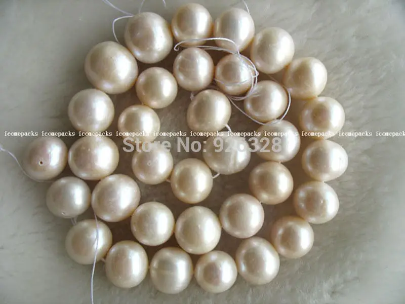 

wholesale freshwater pearl white near round 11-13mm 16" nature A