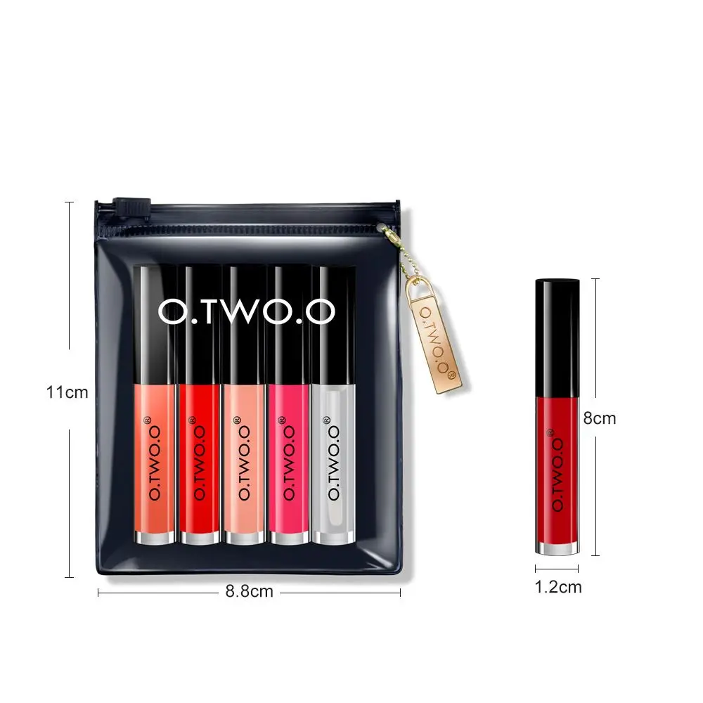 O. TWO. O 5 шт. набор блесков для губ бархатная жидкая губная помада Профессиональный Макияж матовая губная помада набор для губ стойкая Косметика Maquiagem