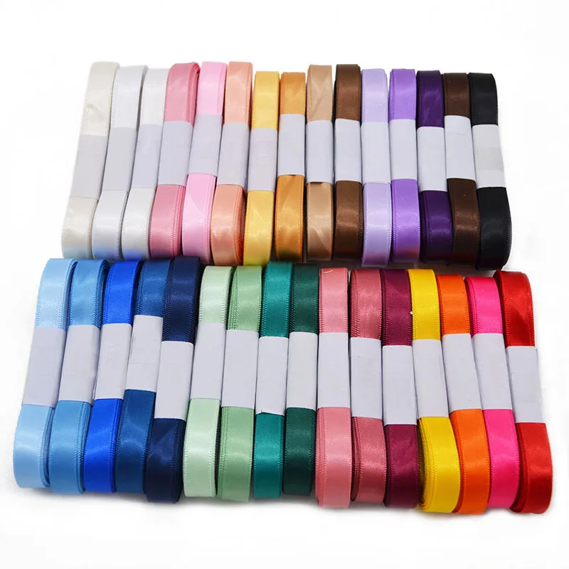 5 Rolls 5m*10mm Grosgrain Satin Ribbon DIY Packing Ribbon for Wedding Decoration Party Gift Wrapping Material Scrapbooking Craft