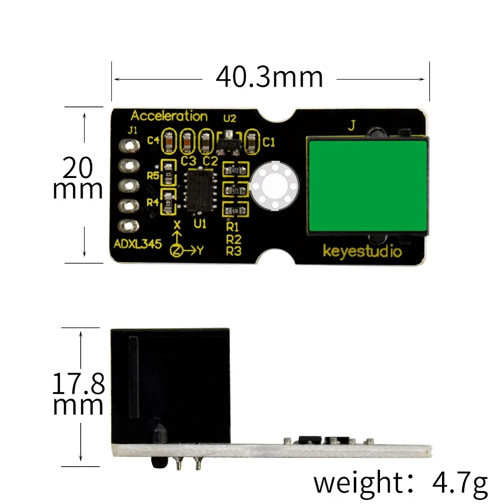 Новинка! Keyestudio легкая вилка ADXL345 трехосевой модуль ускорения для Arduino
