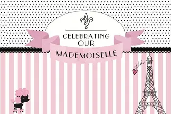 

custom happy birthday baby shower effel tower little dog pet Photo Background Backdrop Quality Vinyl