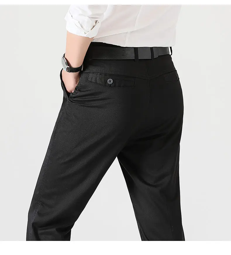 MuLS Casual Pants Men Cotton Straight Cargo Man Pant Spring Summer Autumn Formal Male Work Trousers MidWaist Full Length Size 40 04