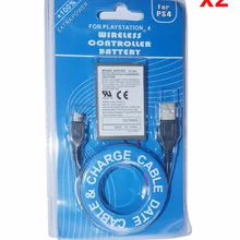 2 шт. 3,7 2000 мАч аккумулятор+ USB Зарядное устройство кабель для sony PS4 PlayStatoin4 Dualshock4 Беспроводной контроллер Перезаряжаемые батареи геймпад