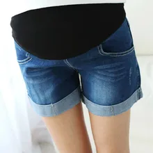 Одежда для беременных джинсы для беременных Для женщин Беременность шорты с заниженной талией, штаны свободного кроя сломанные брюки рваные беременности и родам