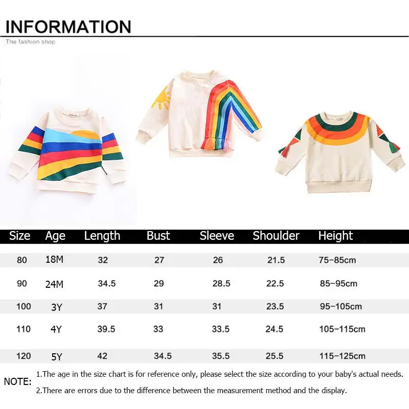 Sweatshirt for Kids Boy Girl Fashion Patchwork Rainbow Toddler Sweatshirts Boys Spring Autumn Pullover Children Girls Clothes (2) - 