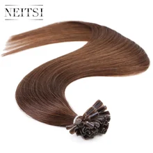 Neitsi Indian Straight Keratin Human Fusion Hair Nail U Tip 100% Remy Human Hair Extensions 16″ 20″ 24″ 1g/s 50g Muti-Colors