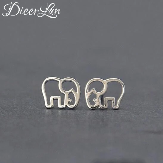 Настоящее чистое 925 пробы серебряные серьги «Слоник» для Для женщин подарок для девочек Лидер продаж модное Стерлинговое Серебро-ювелирные изделия