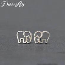 Настоящее чистое 925 пробы серебряные серьги «Слоник» для Для женщин подарок для девочек Лидер продаж модное Стерлинговое Серебро-ювелирные изделия