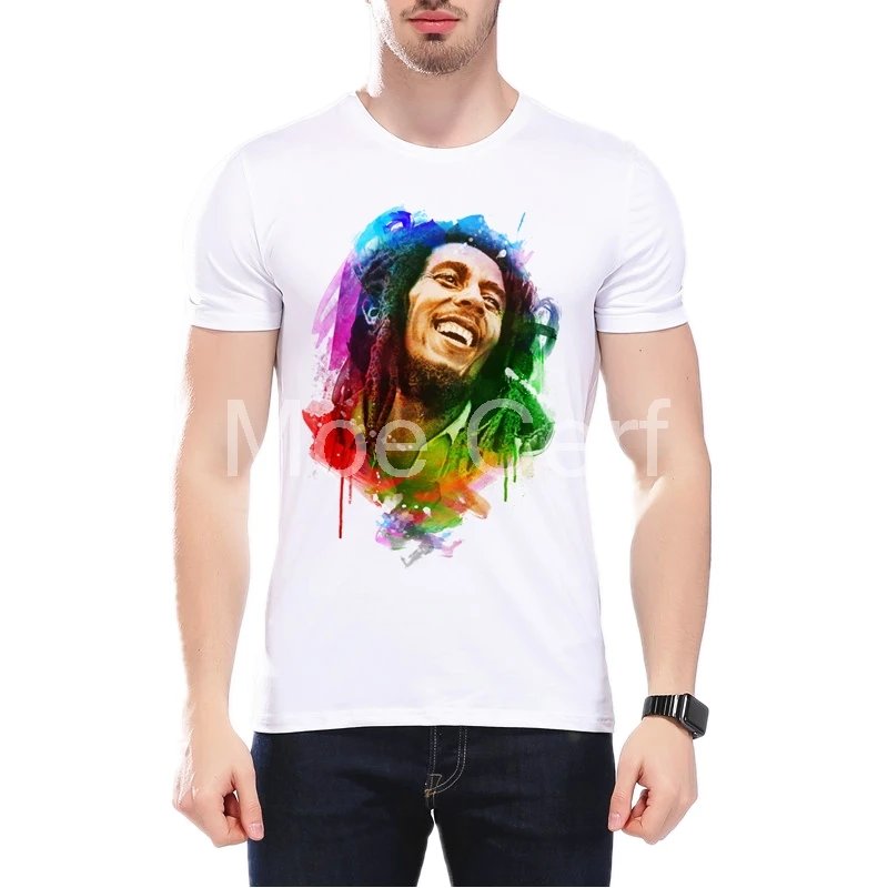 MOE CERF новые модные мужские топы Bob Marley стильные футболки с принтом летние