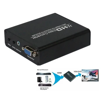 

Premium 1080p HDMI to VGA converter audio Scaler HDCP decoder for laptop, PC, PS4 Pro,PS4,PS3 with power adapter