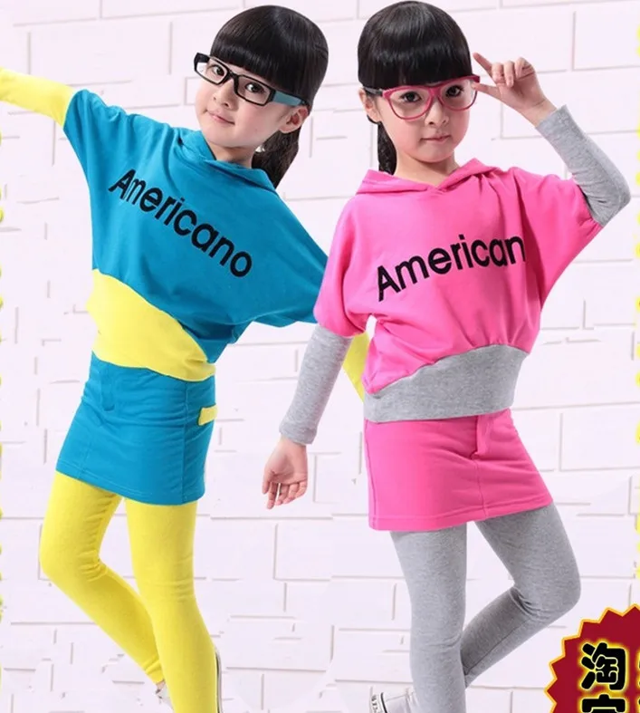 2013 100 cotton children's clothing set little girl child autumn set