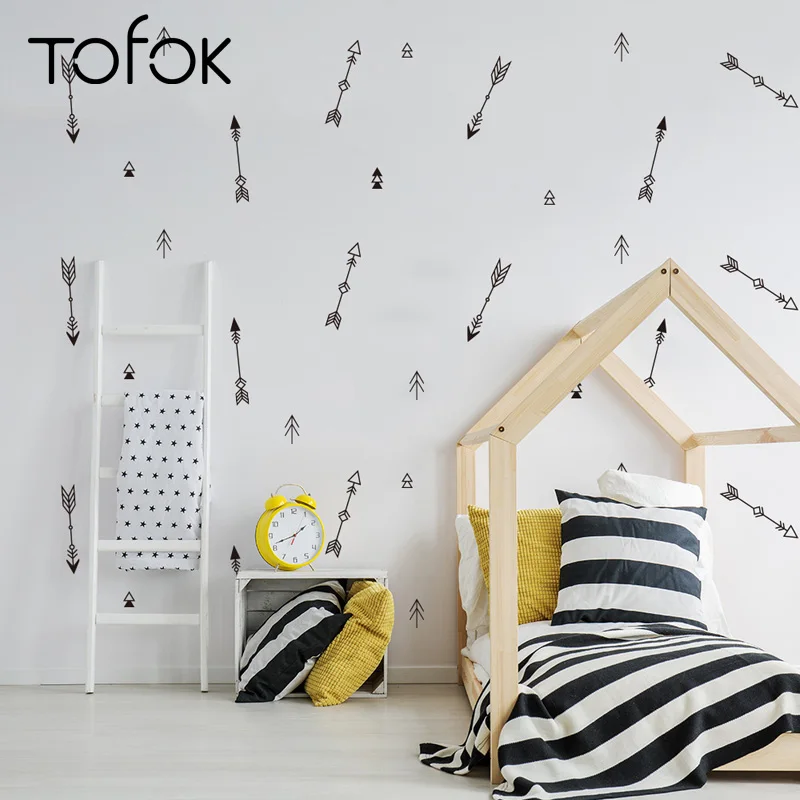 

Tofok 42pcs/set Cartoon Arrow Wall Stickers Children Room Decoration Stickers Nursery Wall Decals Adhesive Removable Murals