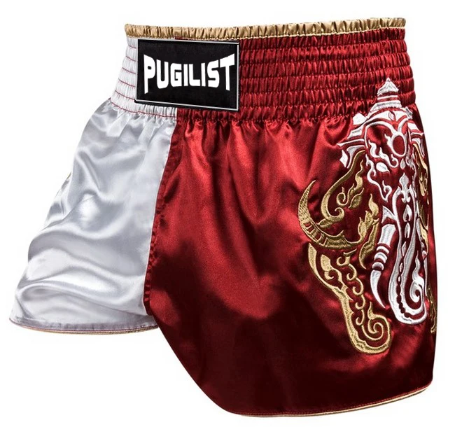 Шорты PUGILIST MMA шорты для тайского бокса борьбы мужские MUAY THAI красные/черные 28 30 32 34