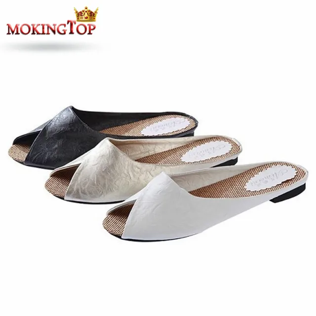 MOKINGTOP Roman Fish Mouth slippers woman elegant Flip Flops womens Indoor Outdoor slipper summer 2018 womans slipper shoes#WS
