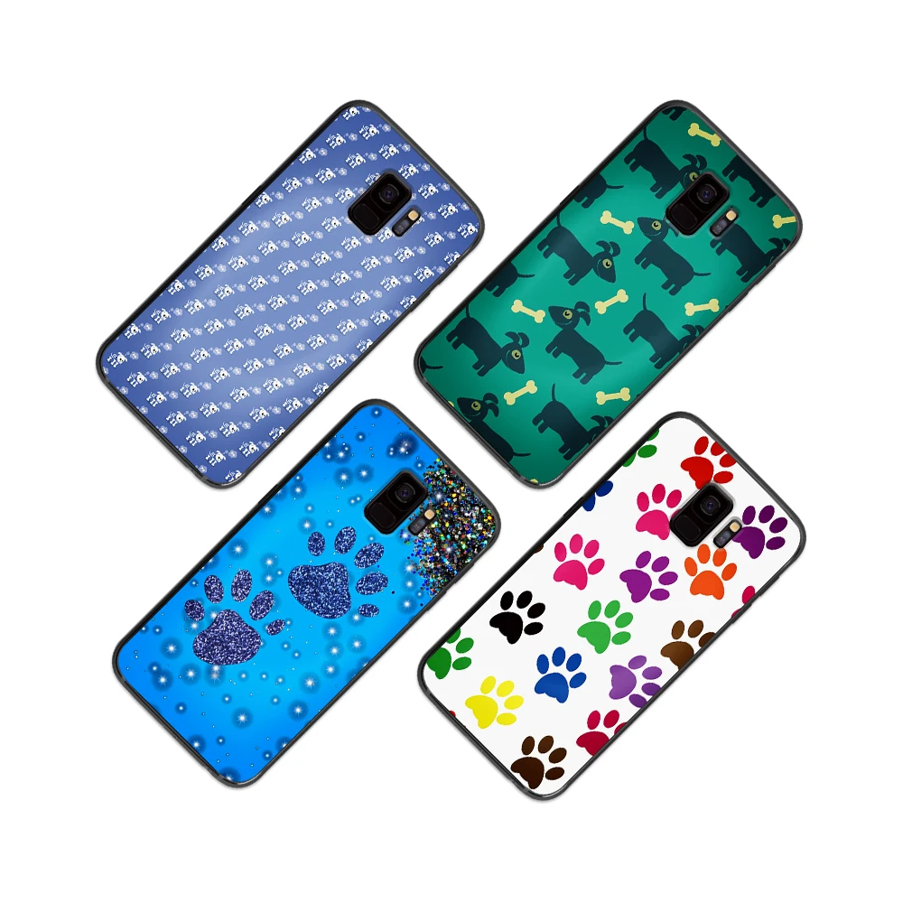 Цветной мягкий чехол для телефона с собачьими лапами Samsung Galaxy S6 S7 S8 S9 S10e Plus Note 8