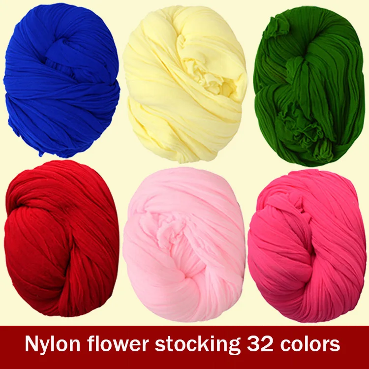 Nylon Flower Stocking Colorful Silk Flower Material Artificial Flowers