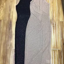 Новое высокое качество женское платье оптом черное телесное бисерное длинное платье миди праздничное платье дропшиппинг платье+ костюм