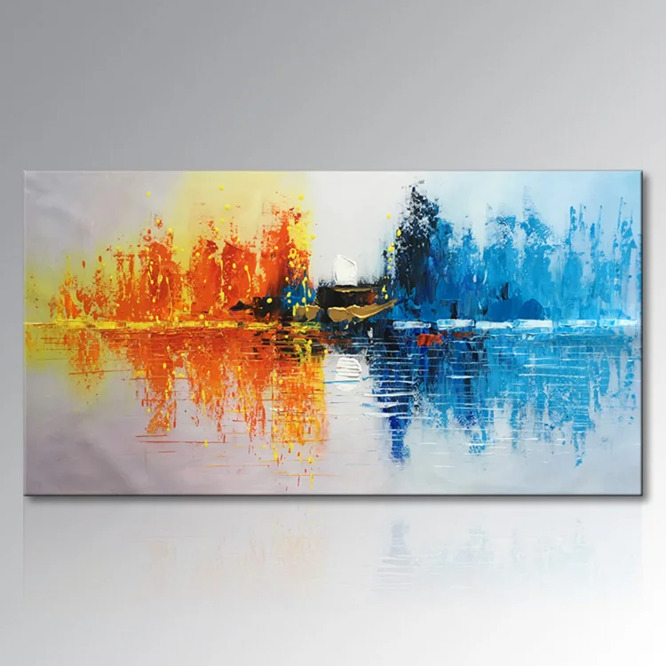 Peint à La main Paysage Abstrait Peinture À L'huile sur Toile Moderne Art  Contemporain Mur Toile Motifs Étiré Image | AliExpress