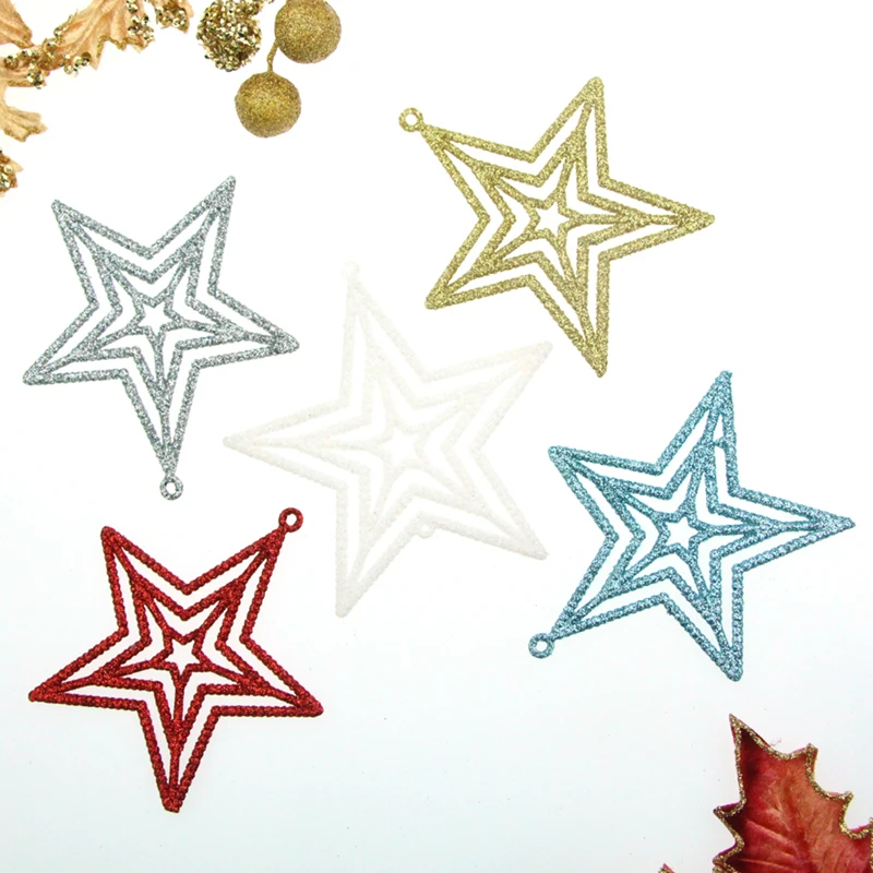 

1 pc five points star Christmas tree decorations Pentagram christmas ornaments chromophous Christmas tree pendant adornments