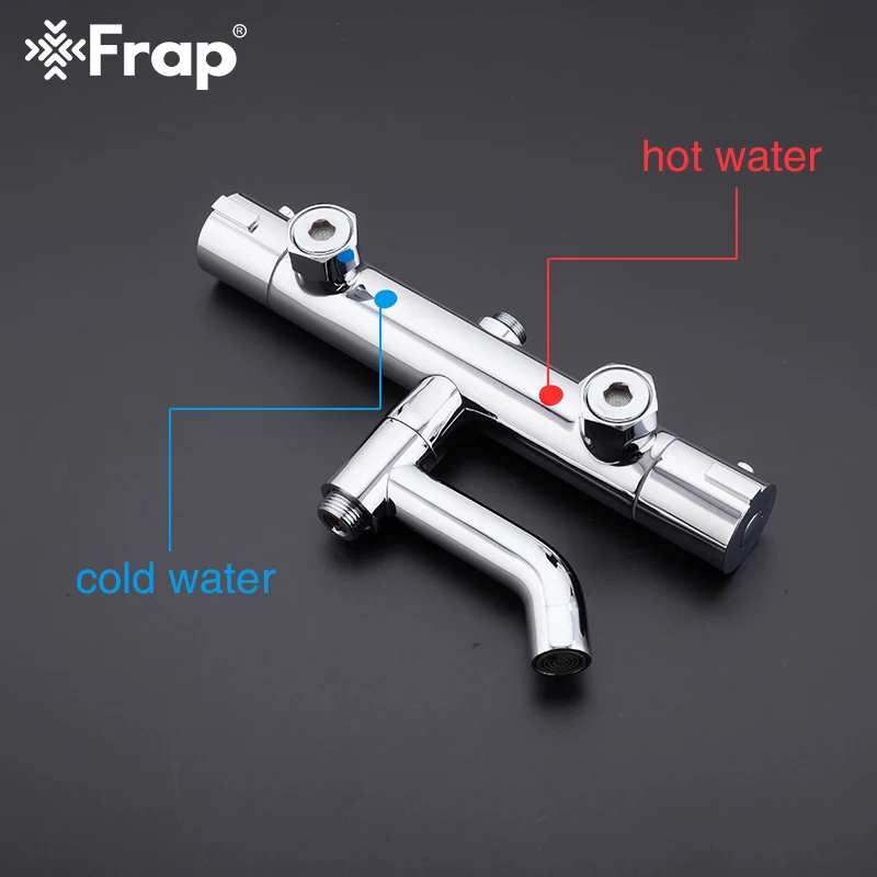 Günstige Frap Dusche Thermostat Wasserhahn Dusche Armaturen Bad Bad Dusche Mixer Set Wasserfall Regen Dusche Kopf Set Badewanne Wasserhahn Tap