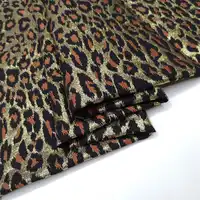 Sexy Leopard Polyester Brocade Jacquard Fabric with Metallic Gold Thread for Autumn Winter Dress Skirt Coat Sewing-AF917