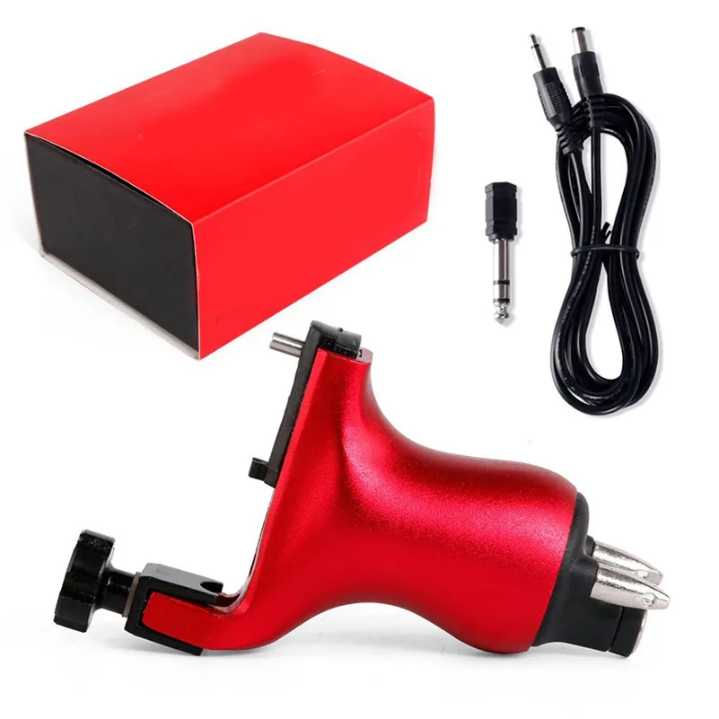 

Permanent Makeup Accesories 1Pcs Red Rotary Tattoo Machine Gun 4.5W Motor Air Craft CNC Frame Dual Connection+1Set Wrench Key