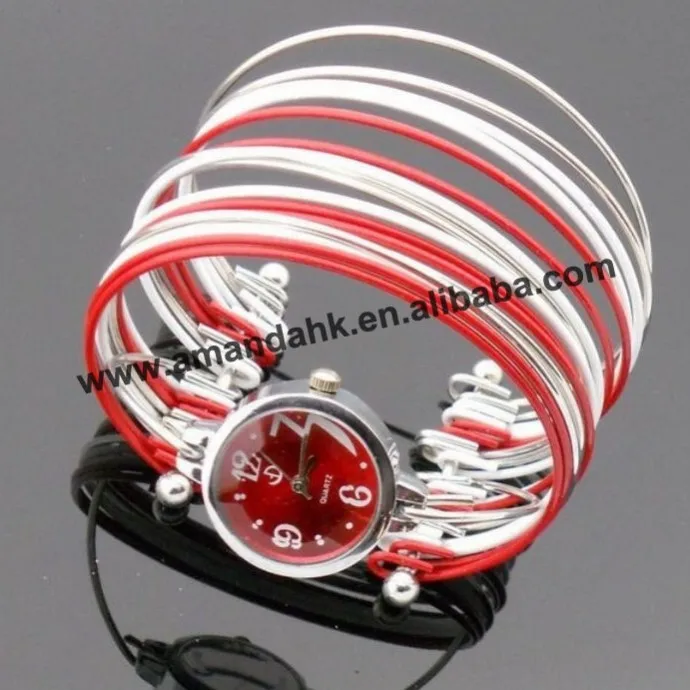 50 шт./лот металлический браслет моды часы женские Красочный Ослепительная надежная цепь часы леди платье браслет кварцевые наручные часы