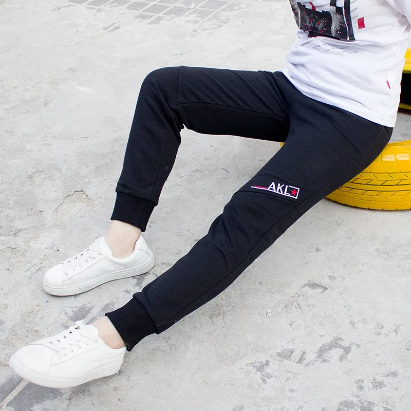 

NEW Spring Big Boy Pants Hot-sale Casual Teenage Children Pants Trousers Clothing Elastic Waist England Style Kids Full Length