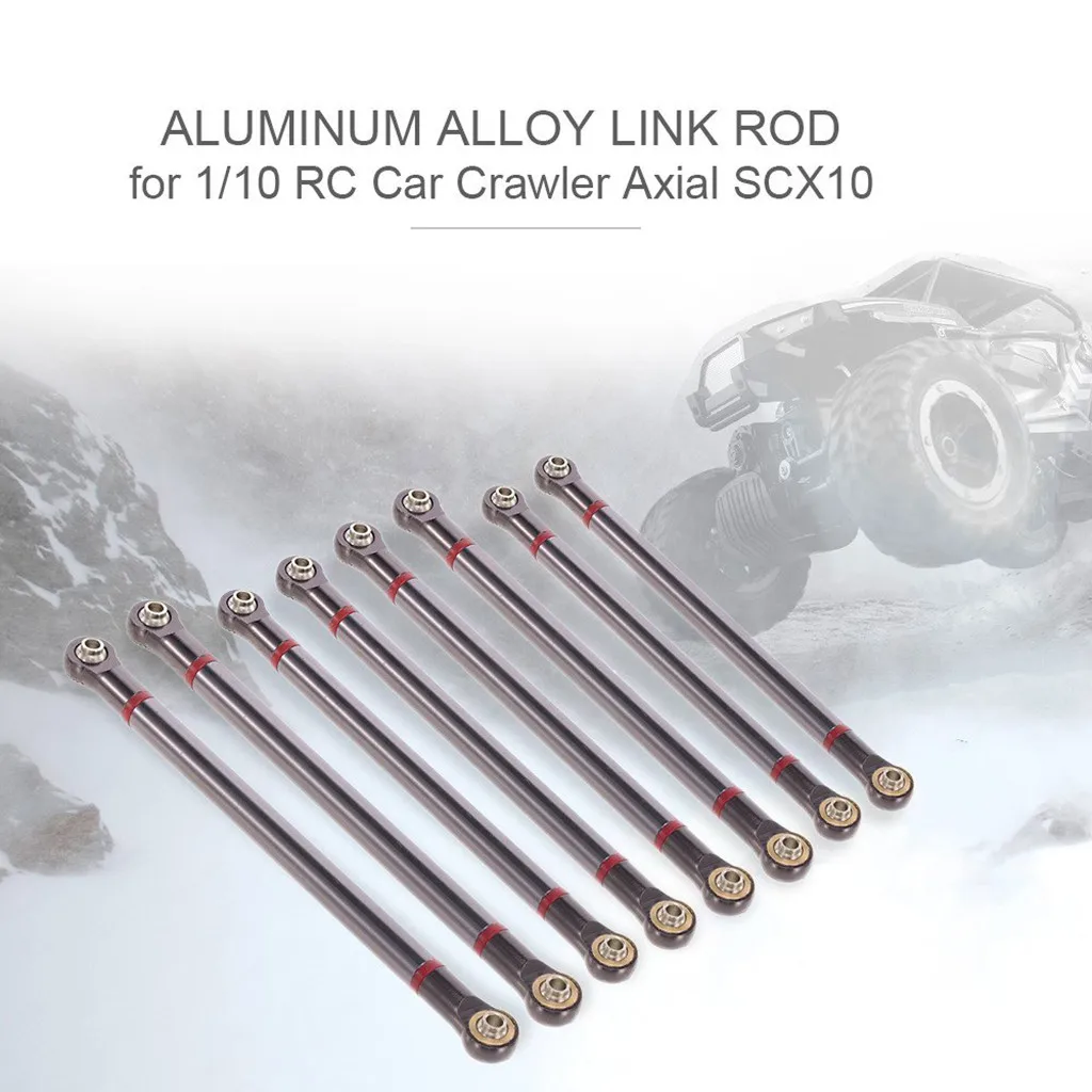 

8pcs/lot MUQGEW Aluminum Alloy 313MM Wheelbase Link Rod For 1/10 RC Car Crawler Axial SCX10
