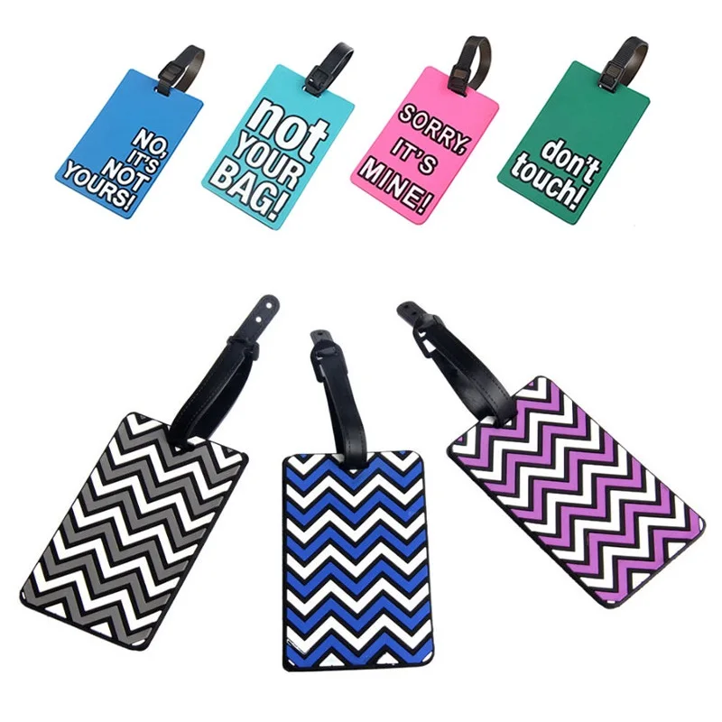 Rubber Funky Travel Luggage Label Straps Suitcase Name ID Address Tag