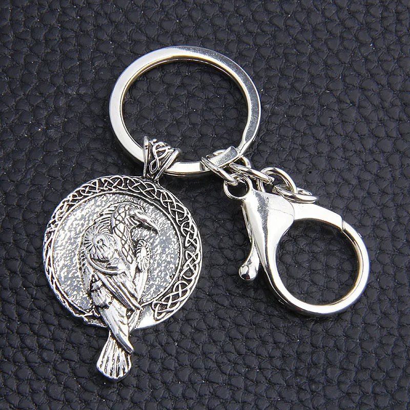 

Norse Deer Head Viking Sword Amulet Keychain Antique Silver Plated Indian Jewelry Fashion Accessories